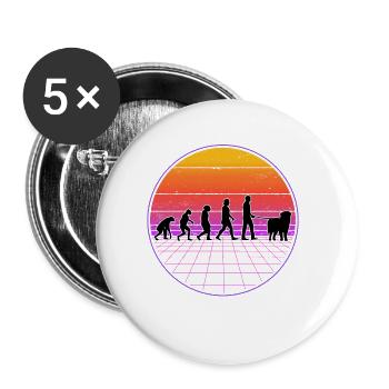 Leonberger Evolution Vaporwave - Buttons large 2.2''/56 mm (5-pack) - white - Front