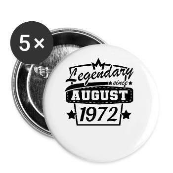 Légendaire depuis août 1972 Dicton d’anniversaire - Lot de 5 grands badges (56 mm) - blanc - Devant
