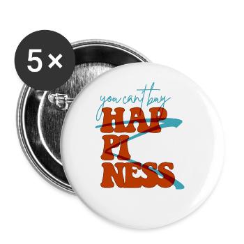 Glück - Buttons groß 56 mm (5er Pack) - Weiß - Vorne