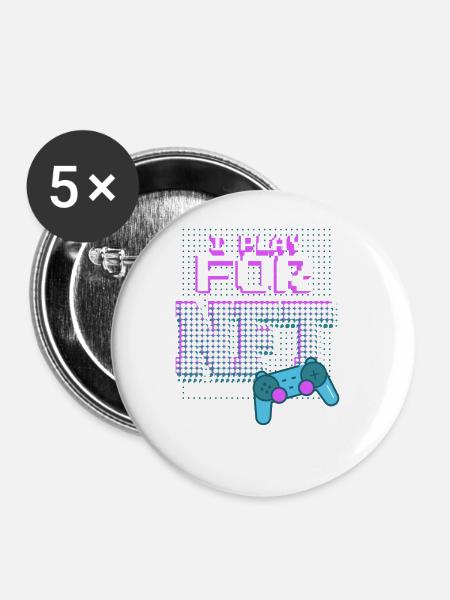 Für NFT spielen - Buttons groß 56 mm (5er Pack) - Weiß