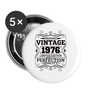 Vintage 1976 Original Limited Edition - Buttons large 2.2''/56 mm (5-pack) - white - Front