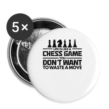 Life Chess Game Waste No Move Chess - Buttons large 2.2''/56 mm (5-pack) - white - Front