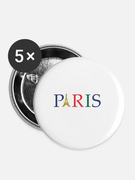 Paris - Buttons groß 56 mm (5er Pack) - Weiß