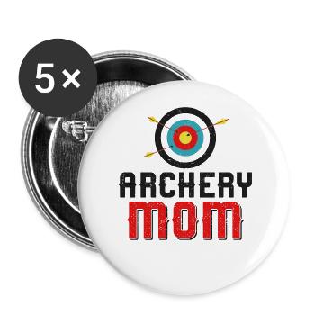 Archer Archer Archer Maman Mère - Lot de 5 grands badges (56 mm) - blanc - Devant