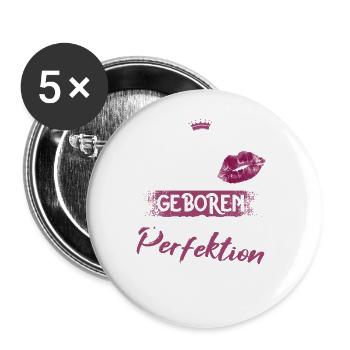 40. Geburtstag 40 Jahre Perfektion Prinzessin 1982 - Buttons groß 56 mm (5er Pack) - Weiß - Vorne