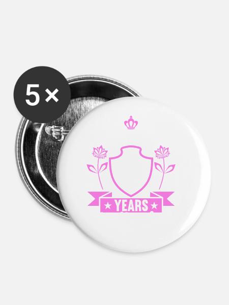 18 year old girl 18 bday Princess 18 birthday - Buttons large 2.2''/56 mm (5-pack) - white