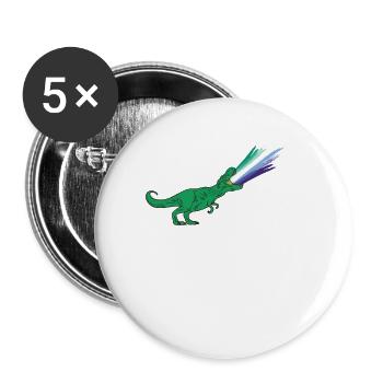 LGBTQ Gay Flag - Dinosaurier - Buttons groß 56 mm (5er Pack) - Weiß - Vorne