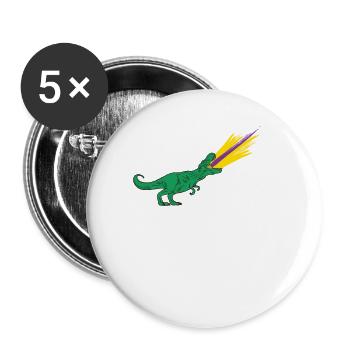Drapeau intersexué LGBTQ - Dinosaures - Lot de 5 grands badges (56 mm) - blanc - Devant