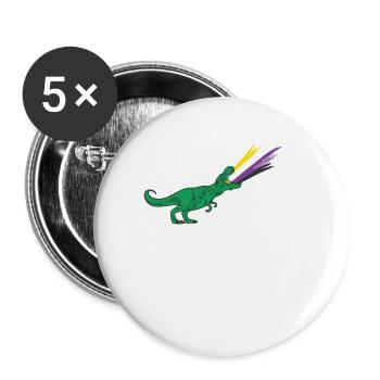 LGBTQ Non-Binary Flag - Dinosaurs - Buttons large 2.2''/56 mm (5-pack) - white - Front
