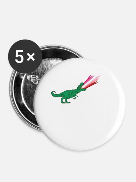 LGBTQ-Lippenstift-Flagge - Dinosaurier - Buttons groß 56 mm (5er Pack) - Weiß