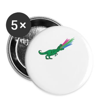 Drapeau polysexuel LGBTQ - Dinosaures - Lot de 5 grands badges (56 mm) - blanc - Devant