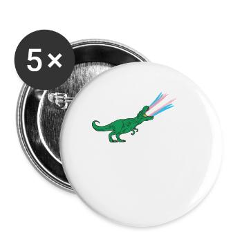 LGBTQ Transgender Flag - Dinosaurs - Buttons large 2.2''/56 mm (5-pack) - white - Front