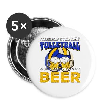 Volleyball - Buttons large 2.2''/56 mm (5-pack) - white - Front