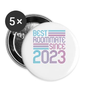 Best roommate since 2023 love your roomates - Buttons groß 56 mm (5er Pack) - Weiß - Vorne
