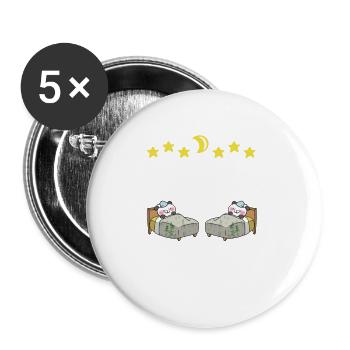 Cute Sleeping Pandas Gift - Buttons large 2.2''/56 mm (5-pack) - white - Front
