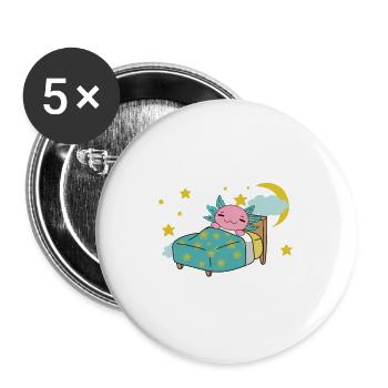 Nettes Schlafendes Axolotln geschenk - Buttons groß 56 mm (5er Pack) - Weiß - Vorne