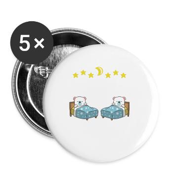 Sleeping Polar Bear Gift - Buttons large 2.2''/56 mm (5-pack) - white - Front