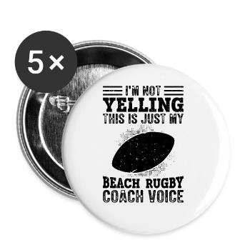 I Don't Scream - Beach Rugby Coach - Buttons large 2.2''/56 mm (5-pack) - white - Front