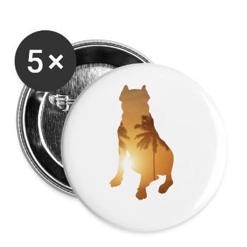 Plage d’été - Cane Corso - Lot de 5 grands badges (56 mm) - blanc - Devant
