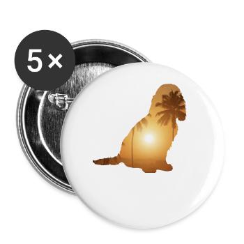 Plage d’été - Cocker Spaniel - Lot de 5 grands badges (56 mm) - blanc - Devant