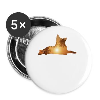 Summer beach - Dutch shepherd - Buttons large 2.2''/56 mm (5-pack) - white - Front