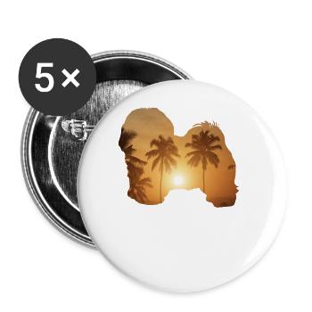 Summer beach - Havanese - Buttons large 2.2''/56 mm (5-pack) - white - Front