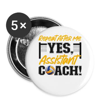 Volleyball Player Team Assistant - Buttons large 2.2''/56 mm (5-pack) - white - Front