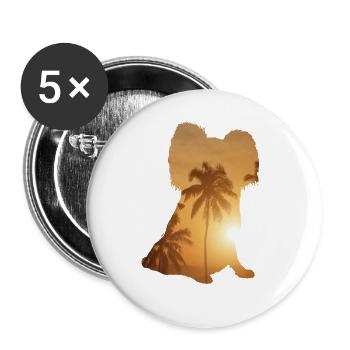 Sommerstrand - Papillon - Buttons groß 56 mm (5er Pack) - Weiß - Vorne