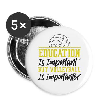 Volleyball Player Team Education - Buttons large 2.2''/56 mm (5-pack) - white - Front
