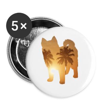 Summer beach - Pomsky - Buttons large 2.2''/56 mm (5-pack) - white - Front