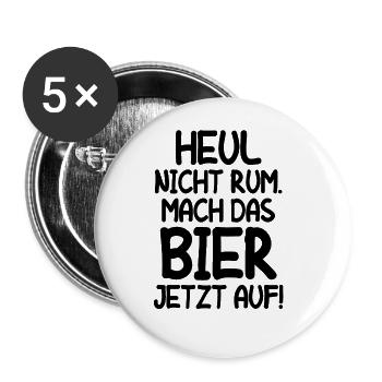 Bier Saufen Urlaub Geschenk Bierliebhaber Deko Fun - Buttons groß 56 mm (5er Pack) - Weiß - Vorne