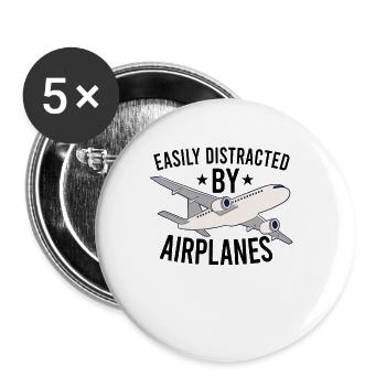 Pilot Aviation Airplane Airline Future Pilots - Buttons large 2.2''/56 mm (5-pack) - white - Front