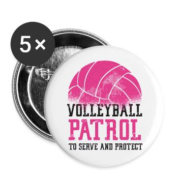 Joueur de volleyball Équipe volleyball - Lot de 5 grands badges (56 mm) - blanc - Devant