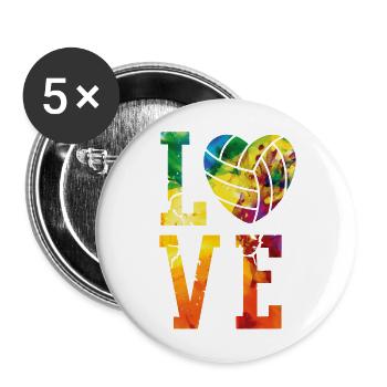 Volleyball Player Team Watercolor - Buttons large 2.2''/56 mm (5-pack) - white - Front