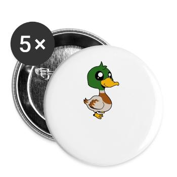 Kawaii Ente - Buttons groß 56 mm (5er Pack) - Weiß - Vorne