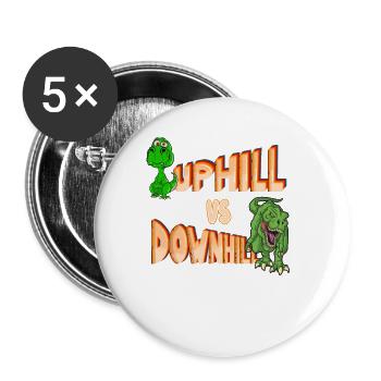 Dino weint beim Uphill und wird beim Downhill zum - Buttons groß 56 mm (5er Pack) - Weiß - Vorne