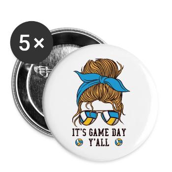 Volleyball Player Team Girl - Buttons large 2.2''/56 mm (5-pack) - white - Front