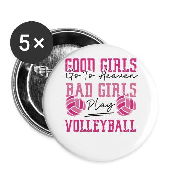 Joueuse de volleyball Équipe Good Girls - Lot de 5 grands badges (56 mm) - blanc - Devant