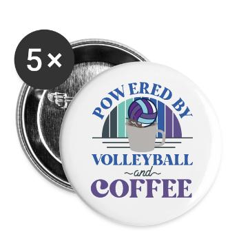 Volleyball Player Team Coffee - Buttons large 2.2''/56 mm (5-pack) - white - Front
