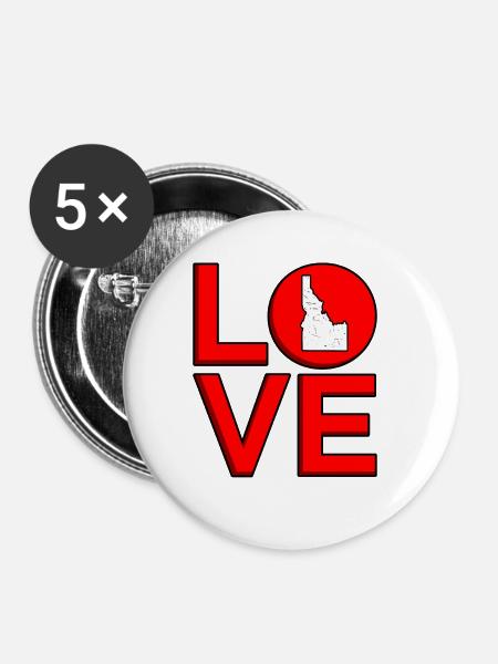Liebe Idaho geschenk - Buttons groß 56 mm (5er Pack) - Weiß