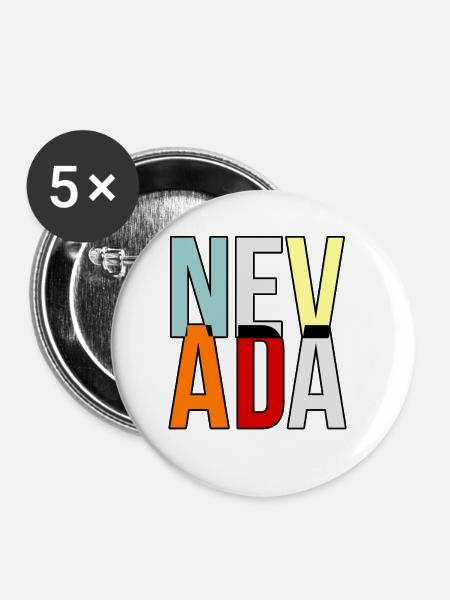 Nevada lebensgeschenk - Buttons groß 56 mm (5er Pack) - Weiß