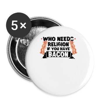 Atheist Atheism Anti-religion Securalism God - Buttons large 2.2''/56 mm (5-pack) - white - Front