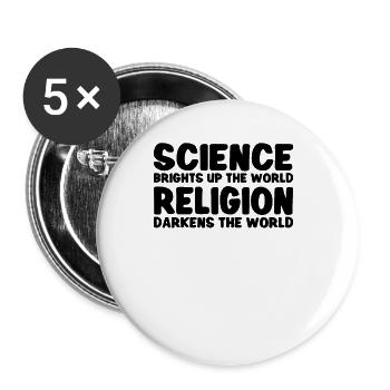 Atheist Atheism Anti-religion Securalism God - Buttons large 2.2''/56 mm (5-pack) - white - Front