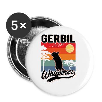 Gerbil Flüsterer Gerbil Whisperer Rennmaus - Buttons large 2.2''/56 mm (5-pack) - white - Front