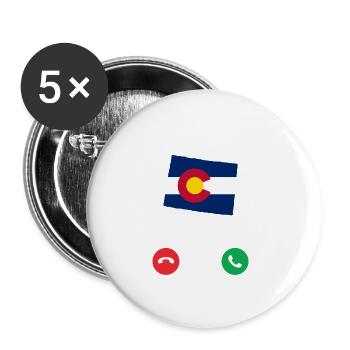 Colorado Ruft Geschenk An - Buttons groß 56 mm (5er Pack) - Weiß - Vorne