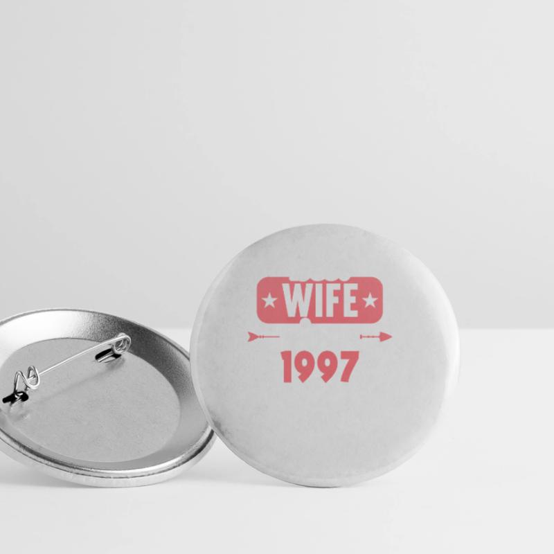 Beste Ehefrau Bester Ehemann seit 1997 Buttons groß 56 mm (5er Pack)