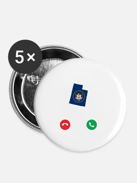 Utah - Buttons groß 56 mm (5er Pack) - Weiß