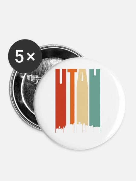 Utah - Buttons groß 56 mm (5er Pack) - Weiß