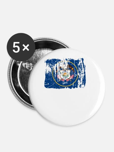 Utah - Buttons groß 56 mm (5er Pack) - Weiß