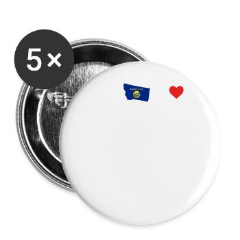 Montana heartbeat cadeau - Lot de 5 grands badges (56 mm) - blanc - Devant